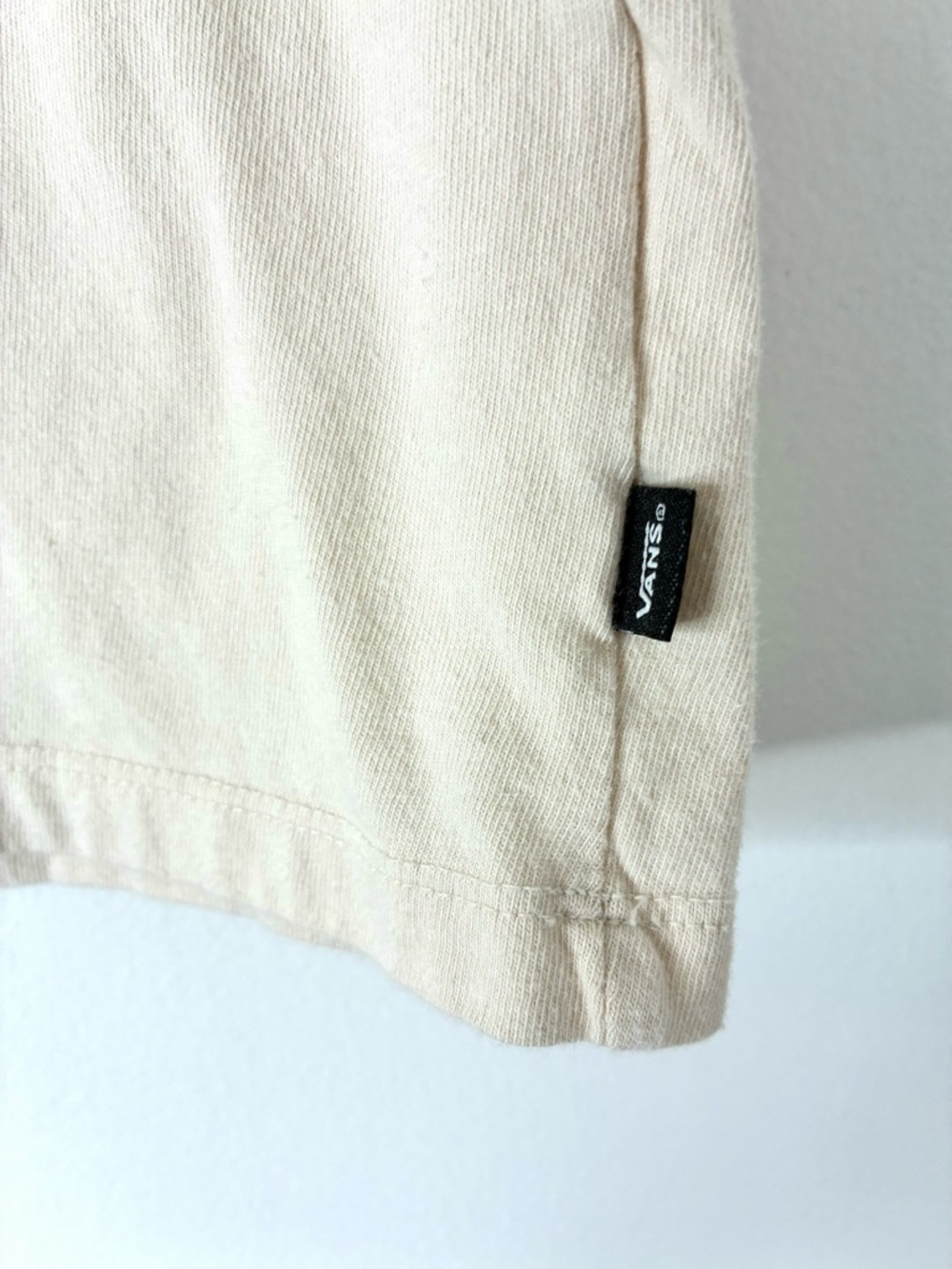 Vans Cream Graphic Tee Animal Print Rectangle Logo Crew Neck Cotton Streetwear - Picture 3 of 4